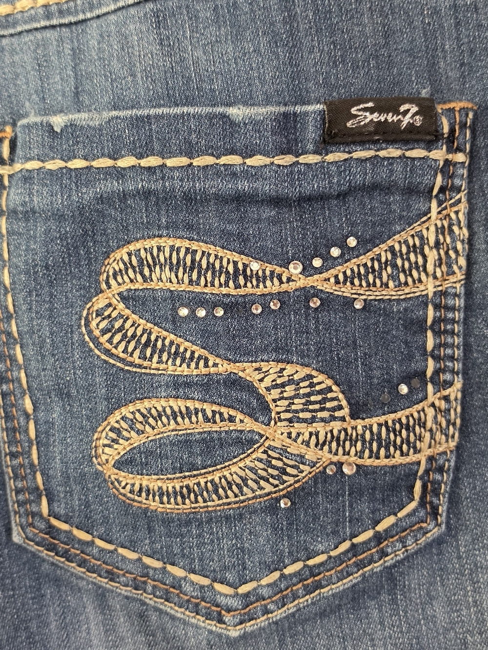 Seven7 Classic Medium Wash Bootcut Blue Jeans Size 18W Good Condition - Picture 4 of 13